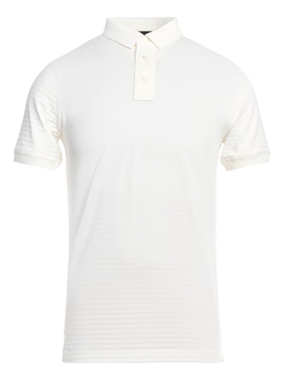 EMPORIO ARMANI Chevron Wave Patterned Polo (Size: X-SMALL) in Ivory MSRP $275